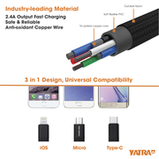 Yatra 3-in-1 MFI Cable